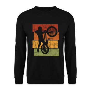 BMX Rad Fahrrad Retro Geschenk Bicycle Motocross - Unisex Pullover - Schwarz - Vorne - Alina (178cm) & Michal (187cm)