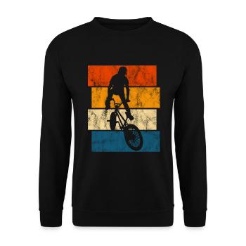 BMX Vélo Vélo Rétro Cadeau Vélo Motocross - Sweat-shirt Unisexe - noir - Devant - Alina (178cm) & Michal (187cm)