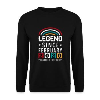 2020 Legend Since Birthday Gift Février - Sweat-shirt Unisexe - noir - Devant - Alina (178cm) & Michal (187cm)