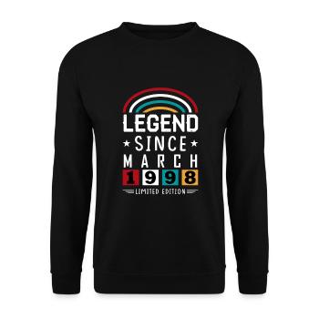 1998 Legend Since Birthday Gift March - Sweat-shirt Unisexe - noir - Devant - Alina (178cm) & Michal (187cm)