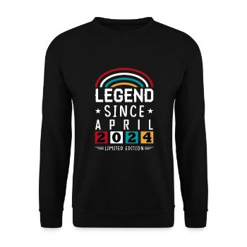 2024 Legend Since Birthday Gift April - Unisex Sweatshirt - black - Front - Alina (178cm) & Michal (187cm)