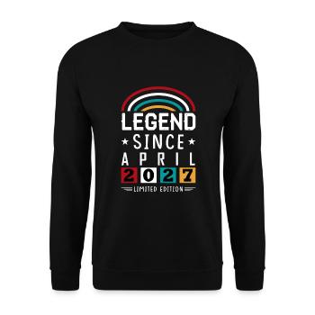 2027 Legend Since Geburtstag Geschenk April - Unisex Pullover - Schwarz - Vorne - Alina (178cm) & Michal (187cm)