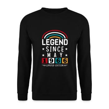 1966 Legend Since Birthday Gift May - Unisex Sweatshirt - black - Front - Alina (178cm) & Michal (187cm)