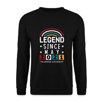 2021 Legend Since Geburtstag Geschenk Mai - Unisex Pullover - Schwarz - Vorne - Alina (178cm) & Michal (187cm)