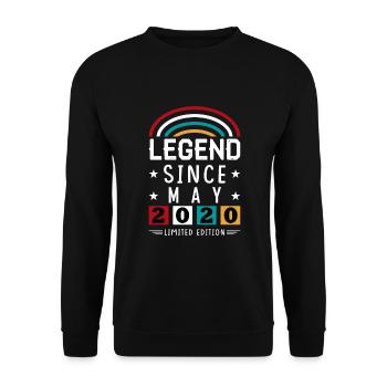2020 Legend Since Birthday Gift May - Unisex Sweatshirt - black - Front - Alina (178cm) & Michal (187cm)