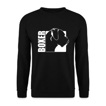 Boxer Profile Dog Dogs Wilsigns - Unisex Sweatshirt - black - Front - Alina (178cm) & Michal (187cm)