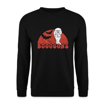 Halloween étudiant enseignant livresque fantôme boooooks - Sweat-shirt Unisexe - noir - Devant - Alina (178cm) & Michal (187cm)