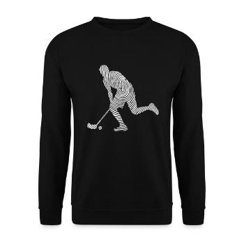 Floorball Player Fingerprint Floorballer Boys - Sweat-shirt Unisexe - noir - Devant - Alina (178cm) & Michal (187cm)
