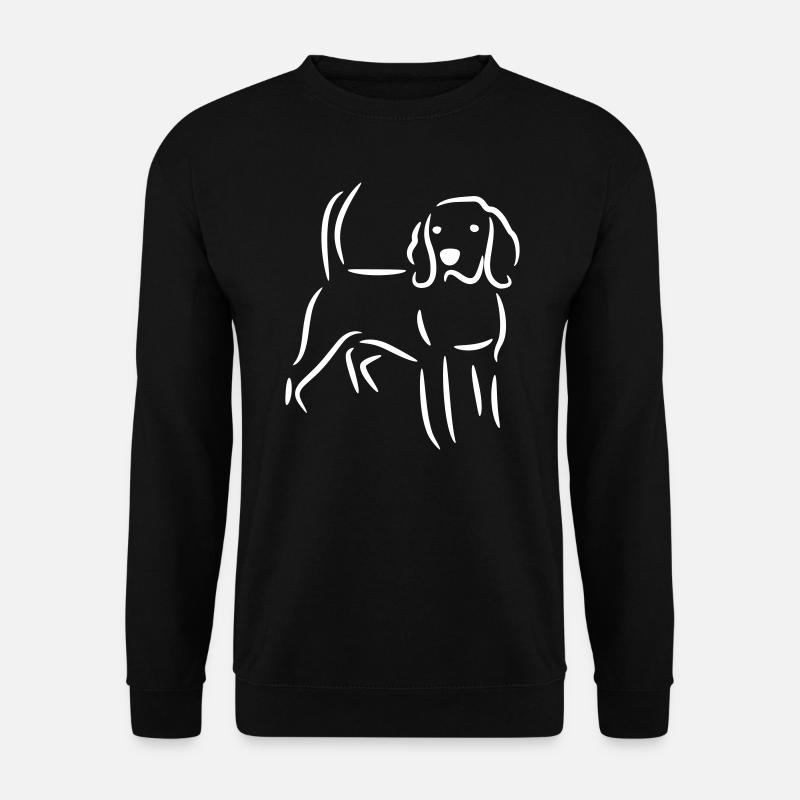Beagle drawing in white - Unisex Sweatshirt - black