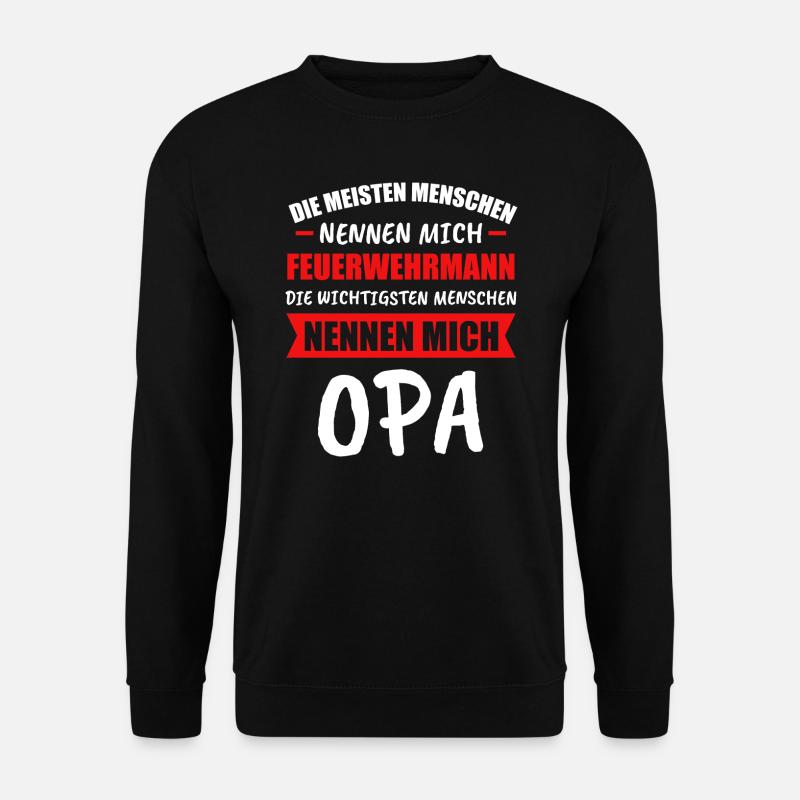 Feuerwehr Opa Berufsfeuerwehr Geschenk - Unisex Pullover - Schwarz
