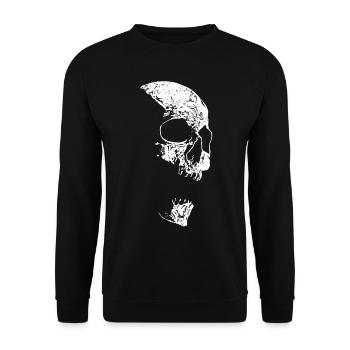 Fieser Monster Skull - Unisex Pullover - Schwarz - Vorne - Alina (178cm) & Michal (187cm)