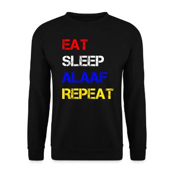 EAT SLEEP ALAAF REPEAT | Carnival - Unisex Sweatshirt - black - Front - Alina (178cm) & Michal (187cm)