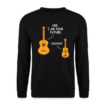 Uke I Am Your Father Ukulele Gitarre - Unisex Pullover - Schwarz - Vorne - Alina (178cm) & Michal (187cm)