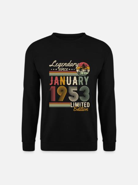Januar 1953 Vintage Jahrgang Geburtstag Retro - Unisex Pullover - Schwarz