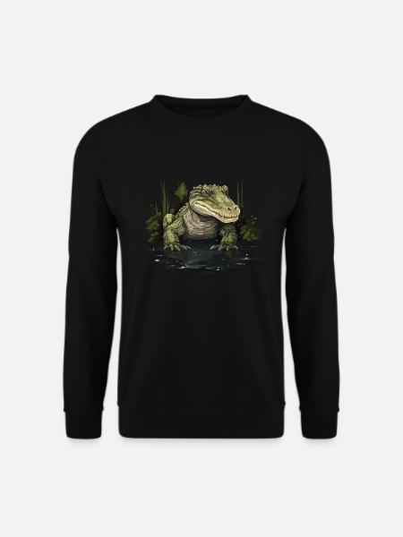Crocodile Alligator Caïman Reptile - Sweat-shirt Unisexe - noir
