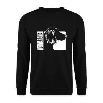 Weimaraner longhaar Profil Chiens Chien Wilsigns - Sweat-shirt Unisexe - noir - Devant - Alina (178cm) & Michal (187cm)