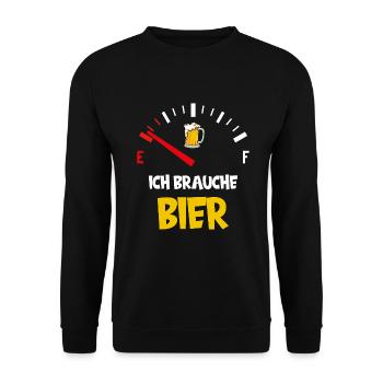 BEER SPEEDOMETER FUEL GAUGE MALLE MALLORCA FATHER'S DAY - Unisex Sweatshirt - black - Front - Alina (178cm) & Michal (187cm)
