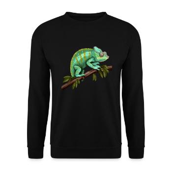 Chameleon Branch Reptiles - Unisex Sweatshirt - black - Front - Alina (178cm) & Michal (187cm)