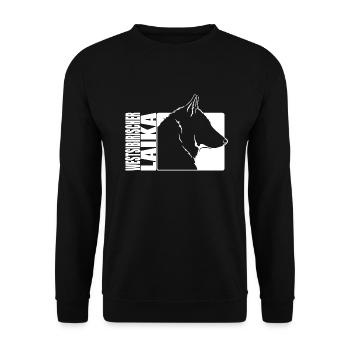 Sibérie occidentale Laika Profil Chiens Chien Wilsigns - Sweat-shirt Unisexe - noir - Devant - Alina (178cm) & Michal (187cm)