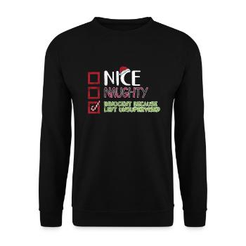 Noël Humour Drôle Drôle Noël Dicton - Sweat-shirt Unisexe - noir - Devant - Alina (178cm) & Michal (187cm)