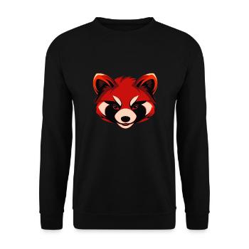 Roter Panda Low Poly Art Design - Unisex Pullover - Schwarz - Vorne - Alina (178cm) & Michal (187cm)