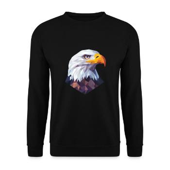 Eagle Head Low Poly Logo Design - Unisex Sweatshirt - black - Front - Alina (178cm) & Michal (187cm)