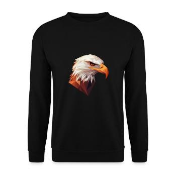 Eagle Head Low Poly Art Logo Design - Unisex Sweatshirt - black - Front - Alina (178cm) & Michal (187cm)