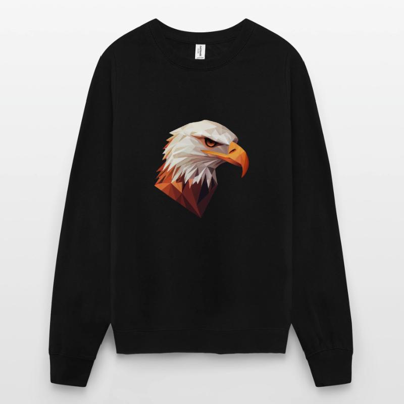 Conception de logo Eagle Head Low Poly Art Sweat-shirt Unisexe