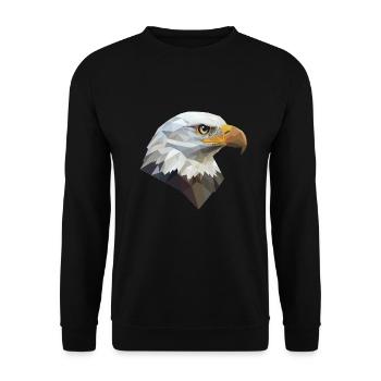Eagle Head Low Poly Art Logo Design - Unisex Sweatshirt - black - Front - Alina (178cm) & Michal (187cm)