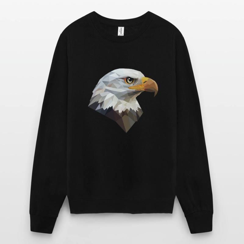 Conception de logo Eagle Head Low Poly Art Sweat-shirt Unisexe