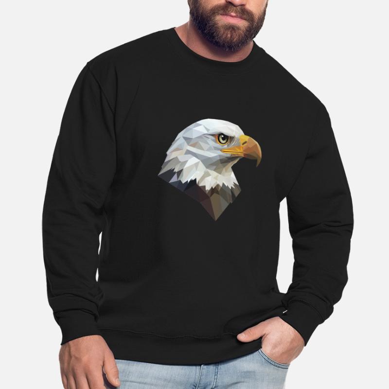 Conception de logo Eagle Head Low Poly Art Sweat-shirt Unisexe
