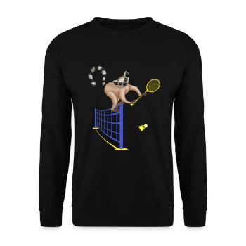 federball badminton federballspieler - Unisex Pullover - Schwarz - Vorne - Alina (178cm) & Michal (187cm)