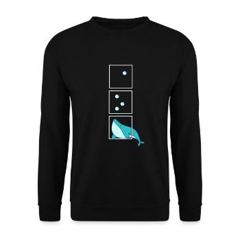 baleine biologiste marin océan océan aqua - Sweat-shirt Unisexe - noir - Devant - Alina (178cm) & Michal (187cm)