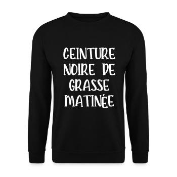 ceinture noire de grasse matinée - Sweat-shirt Unisexe - noir - Devant - Alina (178cm) & Michal (187cm)