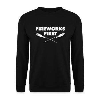 Fireworks First Pyro - Unisex Pullover - Schwarz - Vorne - Alina (178cm) & Michal (187cm)