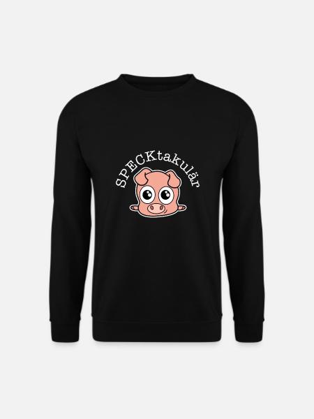 Specktakulär Wortspiel Cartoon Schweinchen - Unisex Pullover - Schwarz