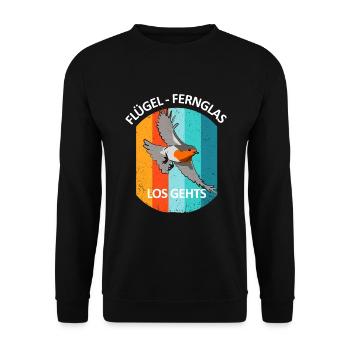 Vogelbeobachtung Vögel Beobachten Birding Vogel - Unisex Pullover - Schwarz - Vorne - Alina (178cm) & Michal (187cm)
