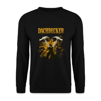Dachdecker Hammer - Unisex Pullover - Schwarz - Vorne - Alina (178cm) & Michal (187cm)