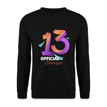 13th Birthday Girl Gift - Unisex Sweatshirt - black - Front - Alina (178cm) & Michal (187cm)