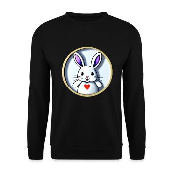 Ostergeschenk - Unisex Pullover - Schwarz - Vorne - Alina (178cm) & Michal (187cm)