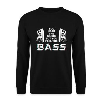 Feel the Bass Bassist Gitarre Konzert Rock Metal - Unisex Sweatshirt - black - Front - Alina (178cm) & Michal (187cm)