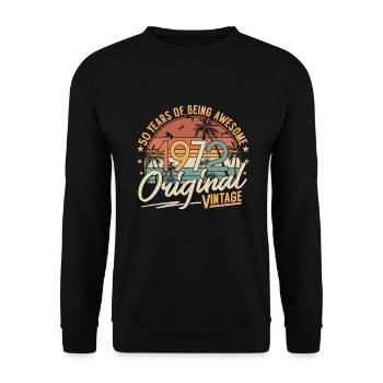 1972 Vintage Born Vintage 50 Anniversaire Rétro - Sweat-shirt Unisexe - noir - Devant - Alina (178cm) & Michal (187cm)