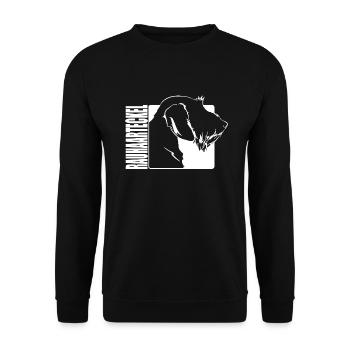 Rauhaarteckel Profil Hund Hunde Jagdhund Wilsigns - Unisex Pullover - Schwarz - Vorne - Alina (178cm) & Michal (187cm)
