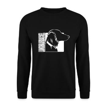 Langhaardackel Profil Hunde Hund Wilsigns - Unisex Pullover - Schwarz - Vorne - Alina (178cm) & Michal (187cm)