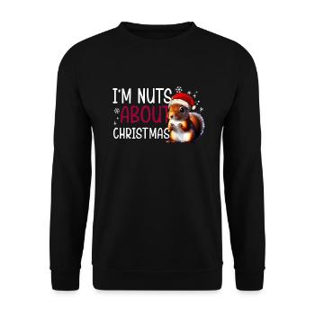 Christmas Squirrel I'm Nuts About Christmas - Unisex Sweatshirt - black - Front - Alina (178cm) & Michal (187cm)