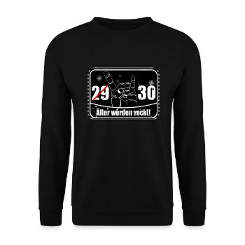30th Birthday , Getting Older Rocks,Heavy Metal(25) - Unisex Sweatshirt - black - Front - Alina (178cm) & Michal (187cm)