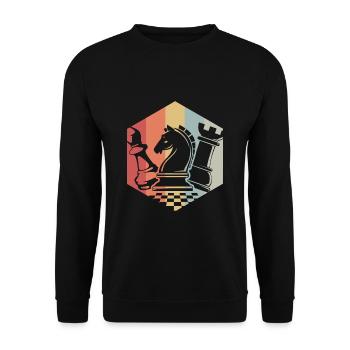 Échecs rétro - Sweat-shirt Unisexe - noir - Devant - Alina (178cm) & Michal (187cm)