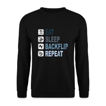 BackFlip, Parkour, Freerun, Sport, Gift - Unisex Sweatshirt - black - Front - Alina (178cm) & Michal (187cm)