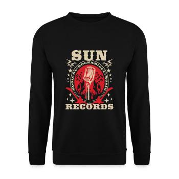Rockabilly Records Rock Music Guitare Cadeau - Sweat-shirt Unisexe - noir - Devant - Alina (178cm) & Michal (187cm)