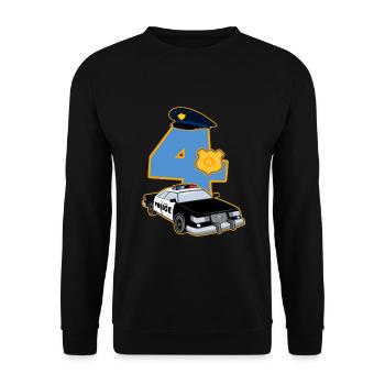 4ème anniversaire de la police 4 ans costume cadeau - Sweat-shirt Unisexe - noir - Devant - Alina (178cm) & Michal (187cm)